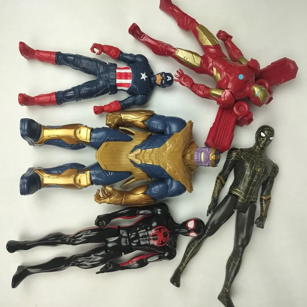 Marvel Avengers Spider-Man Action Figure Lot 5 Thanos Iron Man Captain 12